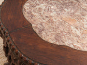 Chinese Rosewood Jardiniere Rouge Marble Center Late 19th Century