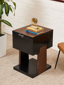 Black Atomic Filing Cabinet 1970s