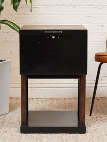 Black Atomic Filing Cabinet 1970s
