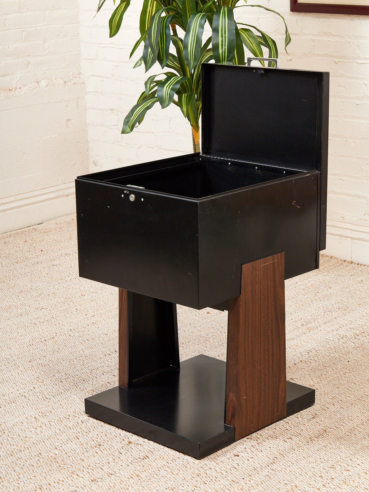 Black Atomic Filing Cabinet 1970s