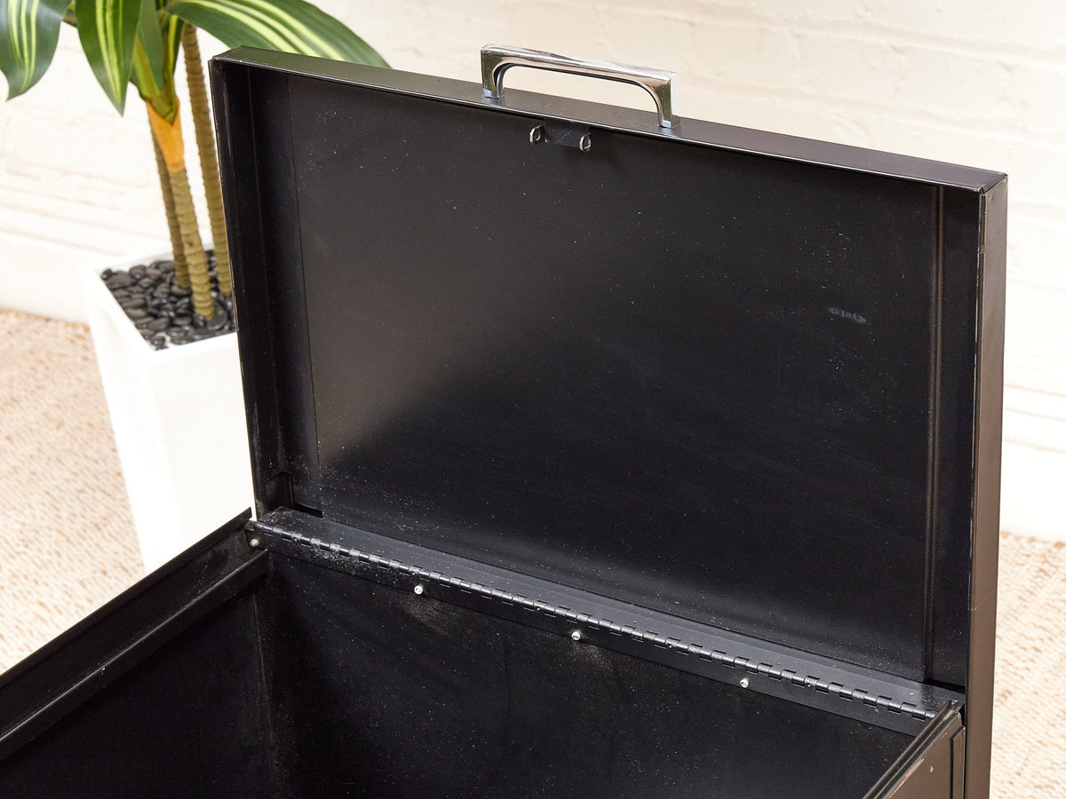 Black Atomic Filing Cabinet 1970s