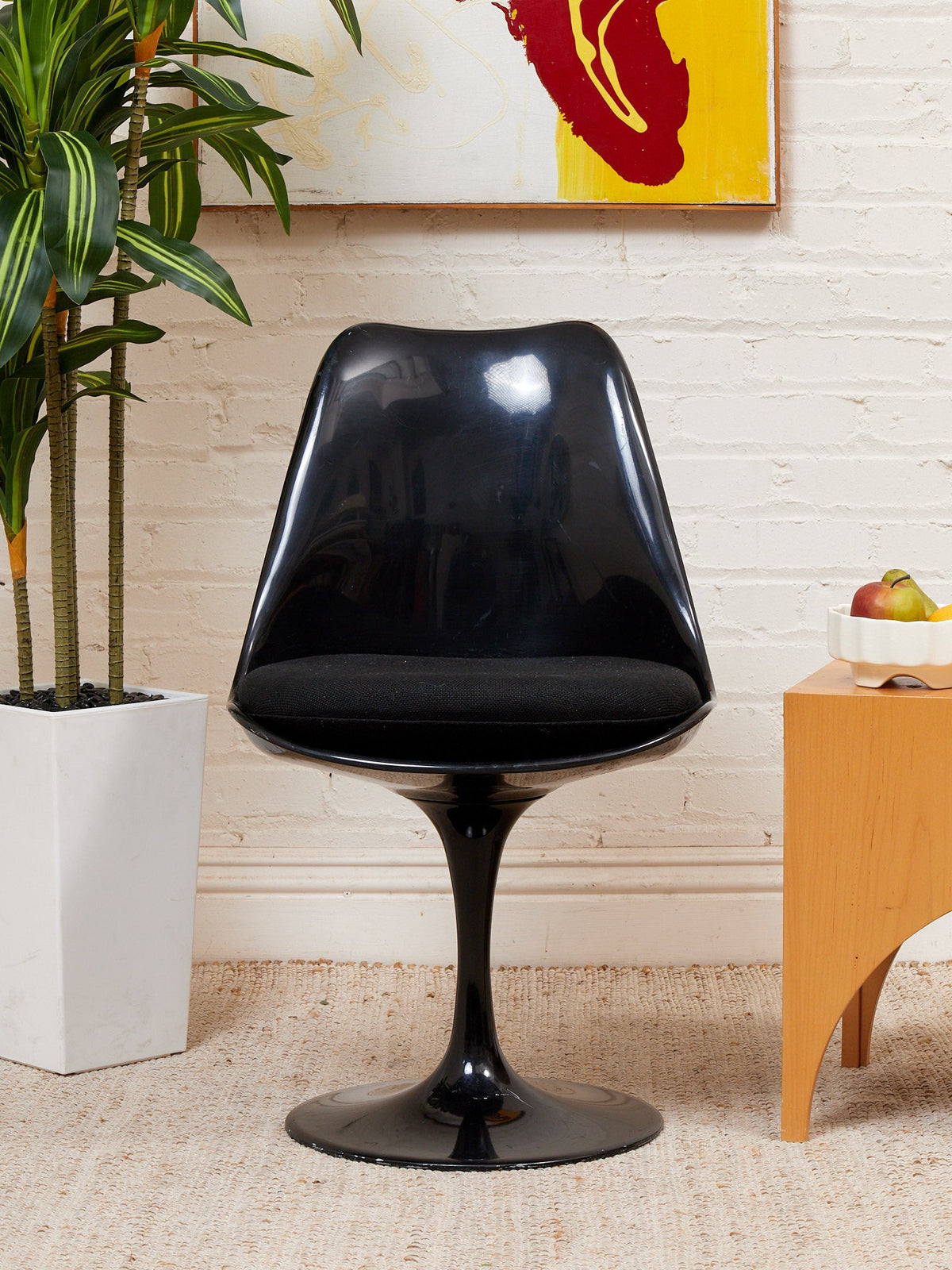 Set of 4 Black Swivel Chairs as Found