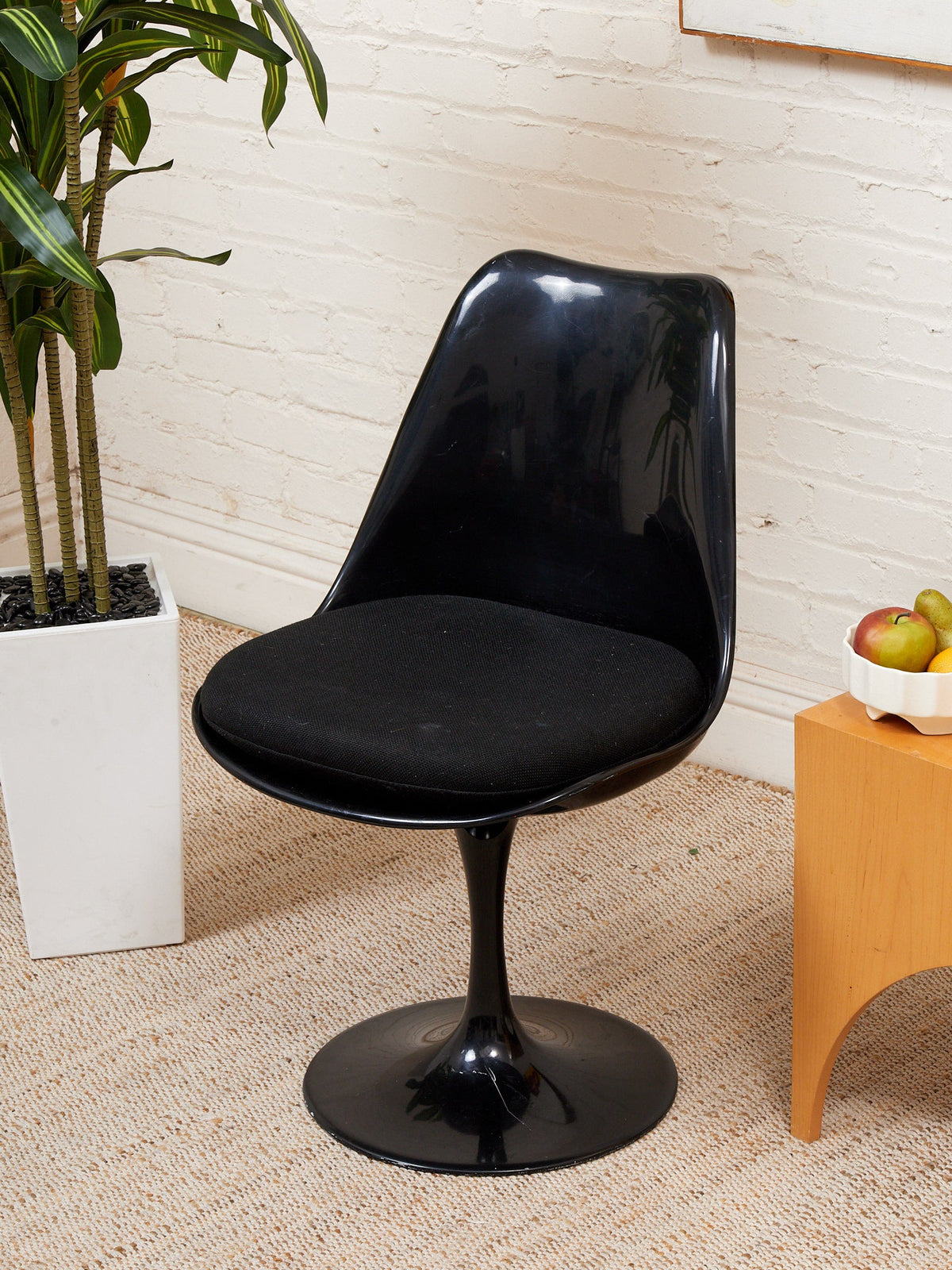 Set of 4 Black Swivel Chairs as Found