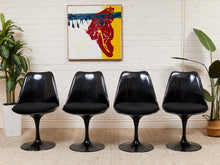 Set of 4 Black Swivel Chairs as Found