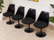 Set of 4 Black Swivel Chairs as Found