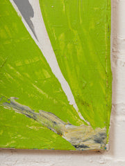 Citrus Burst Abstract Expressionist Painting in Lime Green Yellow Black and White