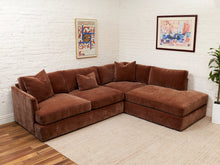 Michonne Sectional Sofa (RAF armless chaise, LAF sofa) in Amici Tobacco