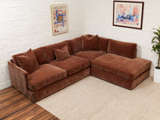 Michonne Sectional Sofa (RAF armless chaise, LAF sofa) in Amici Tobacco