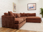 Michonne Sectional Sofa (RAF armless chaise, LAF sofa) in Amici Tobacco