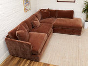 Michonne Sectional Sofa (RAF armless chaise, LAF sofa) in Amici Tobacco