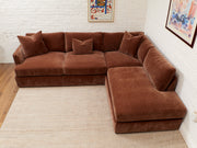Michonne Sectional Sofa (RAF armless chaise, LAF sofa) in Amici Tobacco