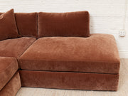 Michonne Sectional Sofa (RAF armless chaise, LAF sofa) in Amici Tobacco
