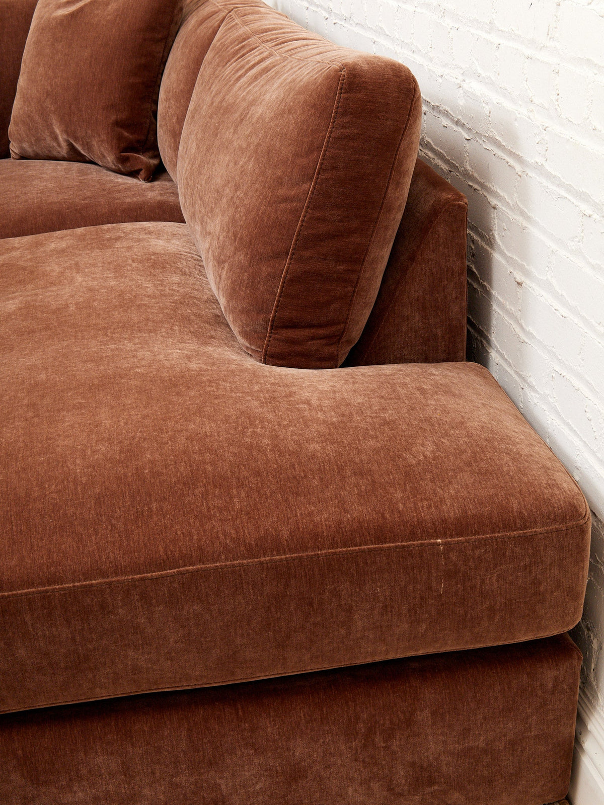 Michonne Sectional Sofa (RAF armless chaise, LAF sofa) in Amici Tobacco