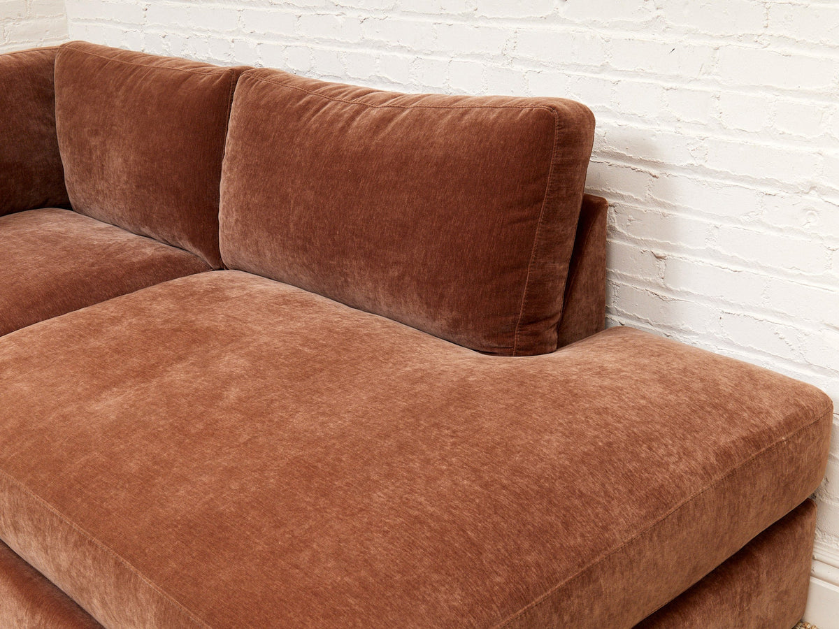 Michonne Sectional Sofa (RAF armless chaise, LAF sofa) in Amici Tobacco