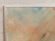 Mineral Drift Large Abstract Painting in Blue Gray Cream and Blush