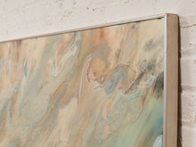 Mineral Drift Large Abstract Painting in Blue Gray Cream and Blush