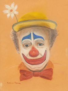 Original Painting Sad Clown in pastels signed