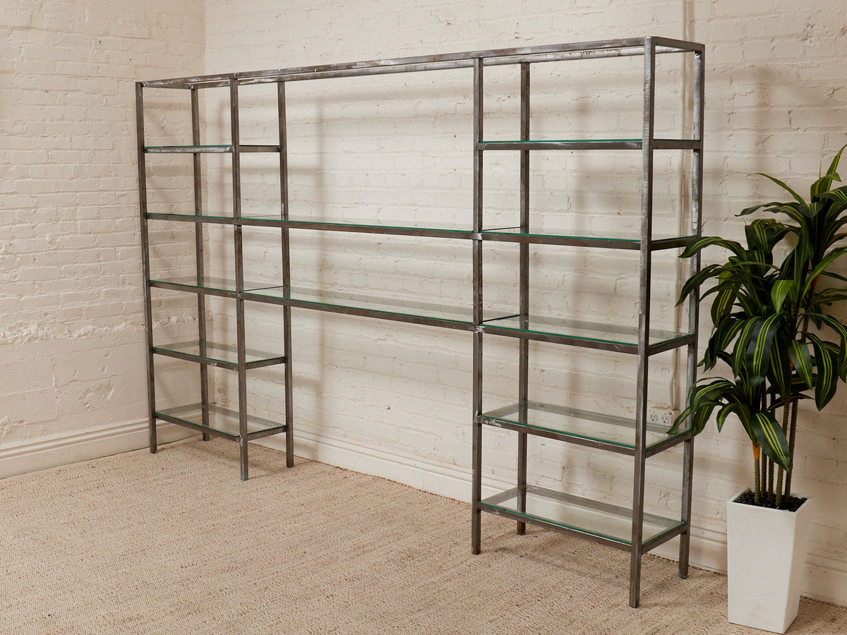 Industrial Vintage Shelving with Glass