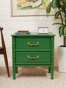 Emerald Faux Bamboo Nightstand