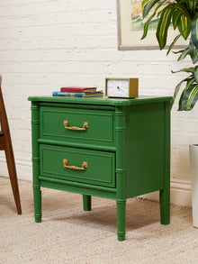 Emerald Faux Bamboo Nightstand
