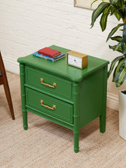 Emerald Faux Bamboo Nightstand