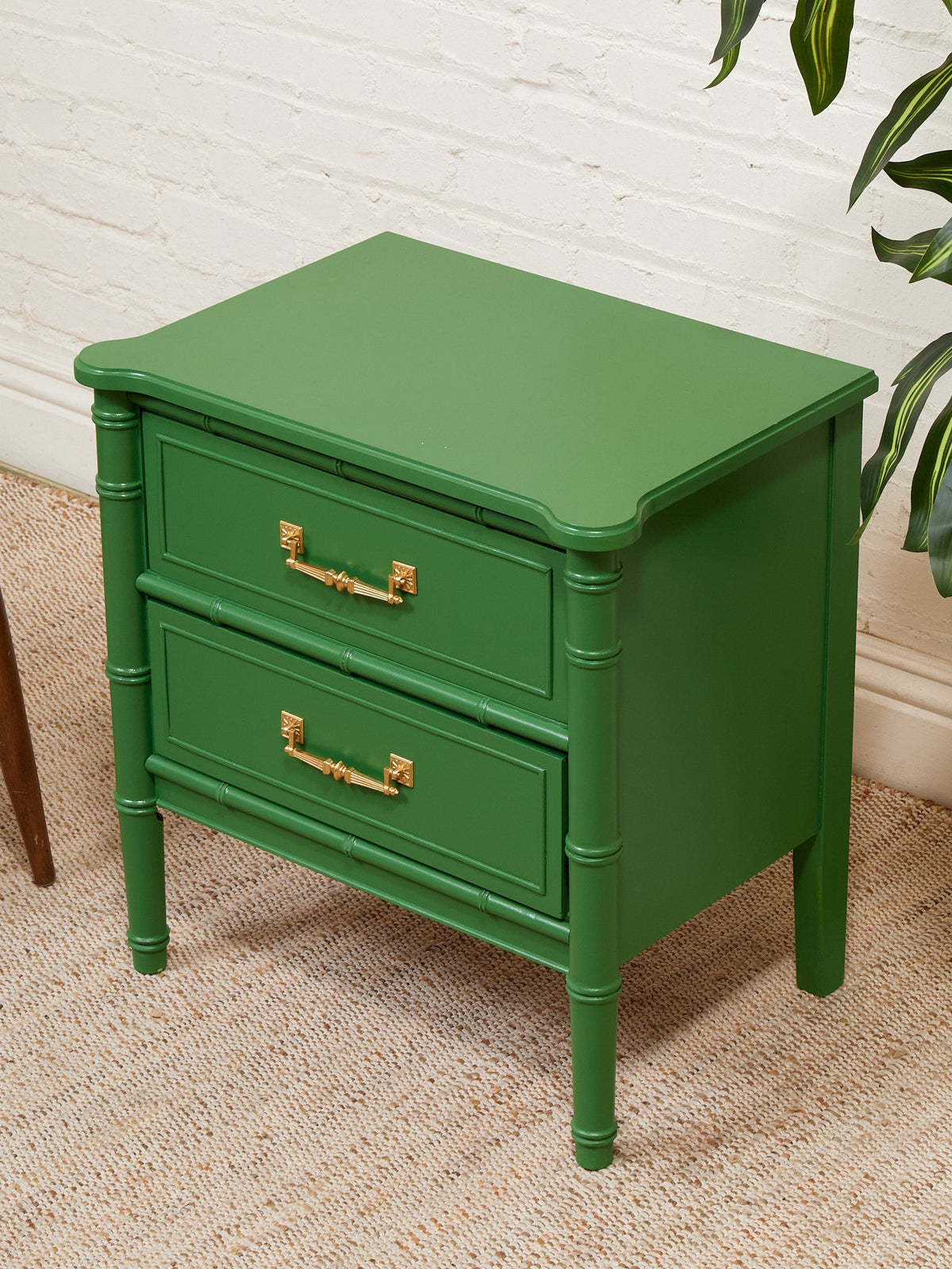 Emerald Faux Bamboo Nightstand