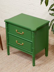 Emerald Faux Bamboo Nightstand