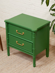 Emerald Faux Bamboo Nightstand