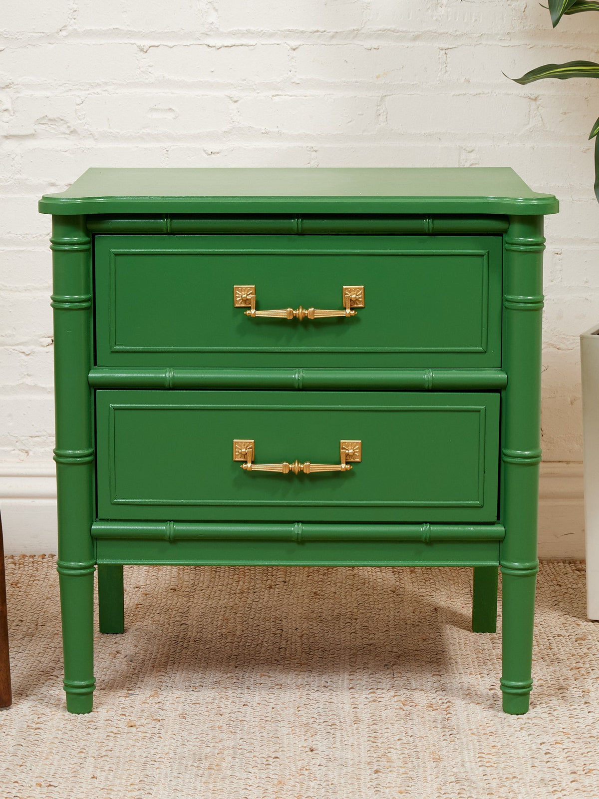 Emerald Faux Bamboo Nightstand