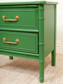 Emerald Faux Bamboo Nightstand