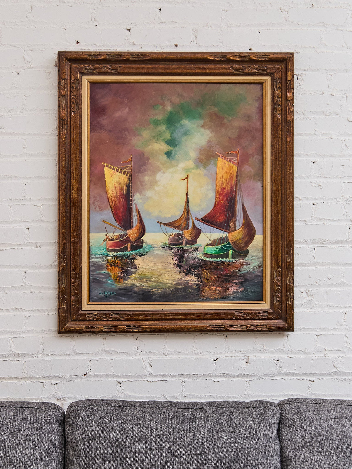 Grand Finale Nautical Oil Painting