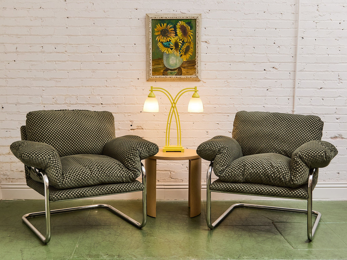 Checker Green Chrome Lounge Chair