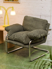 Checker Green Chrome Lounge Chair