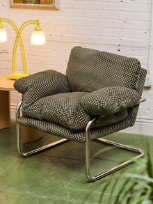 Checker Green Chrome Lounge Chair
