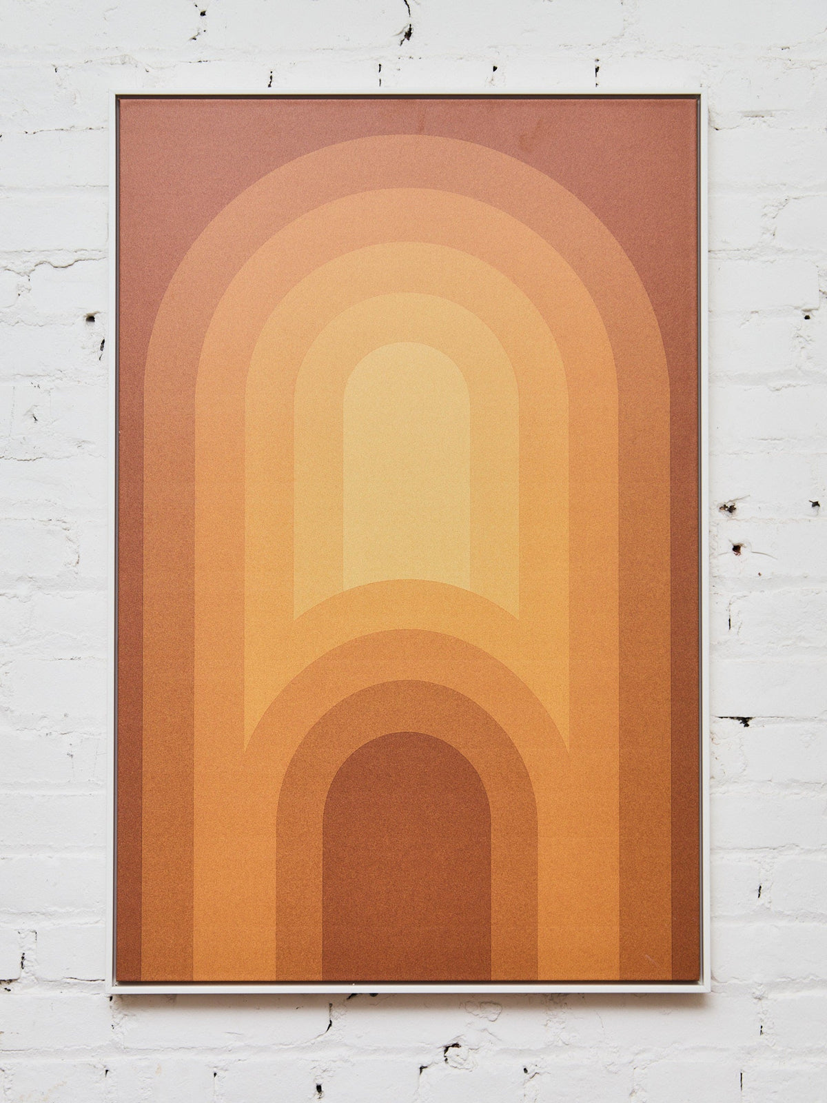 Framed Retro Arch Print – Warm Orange Mid-Century Modern Graphic