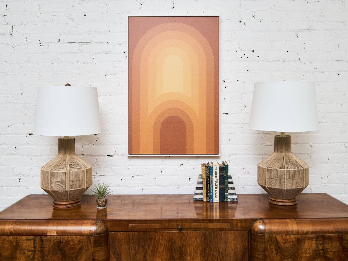 Framed Retro Arch Print – Warm Orange Mid-Century Modern Graphic