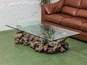 Vintage Burl Wood Low Coffee Table, 60-Inch