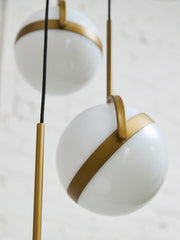 Brush Gold Five Globe Chandelier