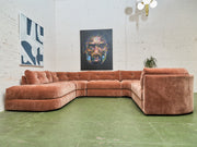 Prima 5 Piece Oval Sectional Sofa in Amici Ginger