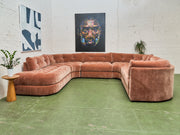 Prima 5 Piece Oval Sectional Sofa in Amici Ginger