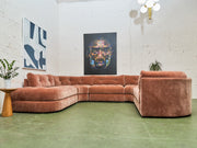 Prima 5 Piece Oval Sectional Sofa in Amici Ginger