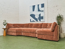 Prima 3 Piece Crescent Sofa in Amici Ginger