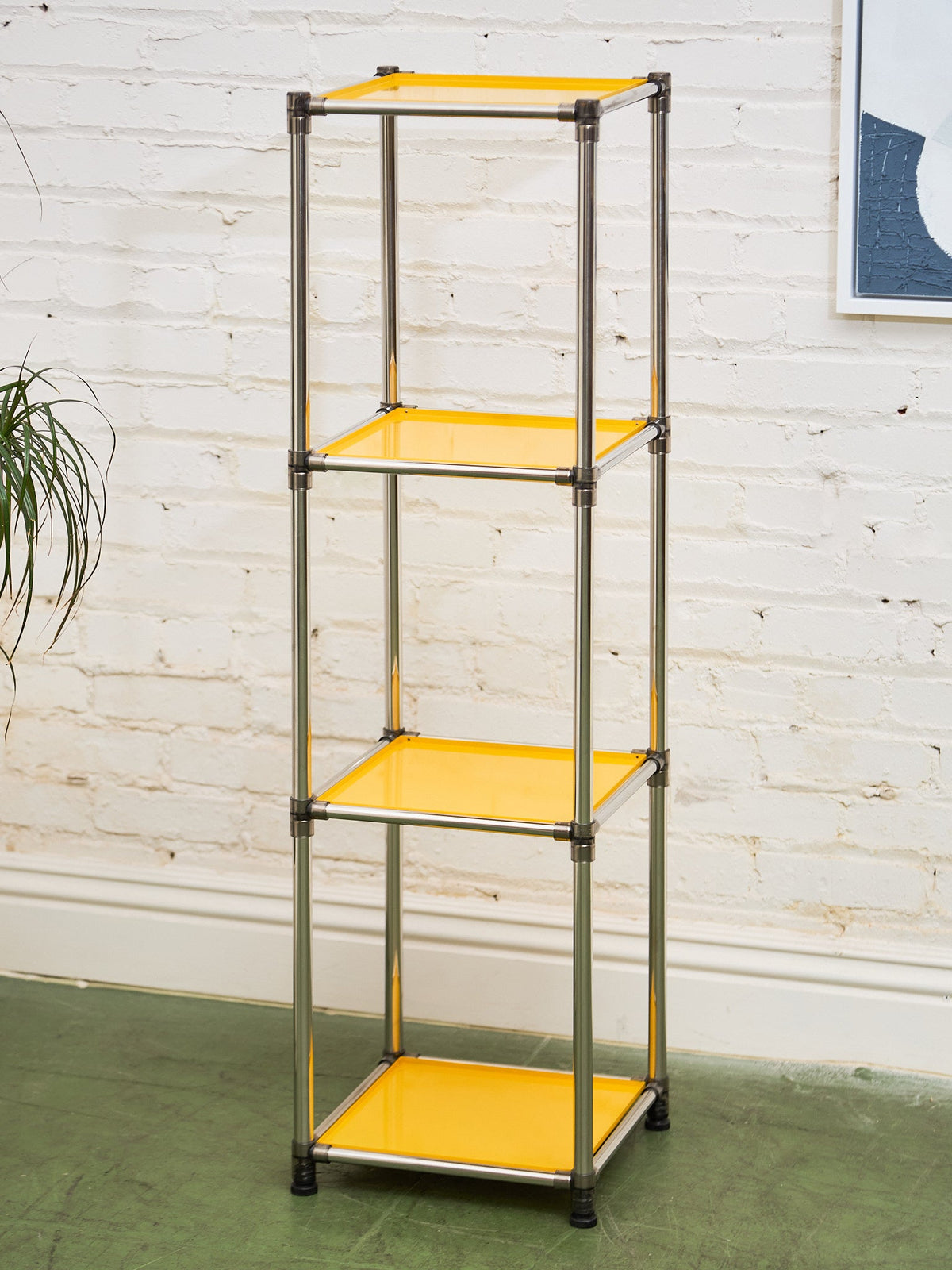 Yellow 4 level Shelf