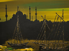 Mid Century Green and Yellow Nautical Art