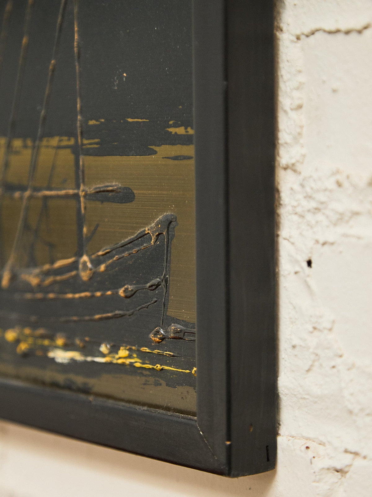 Mid Century Green and Yellow Nautical Art
