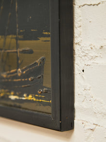 Mid Century Green and Yellow Nautical Art