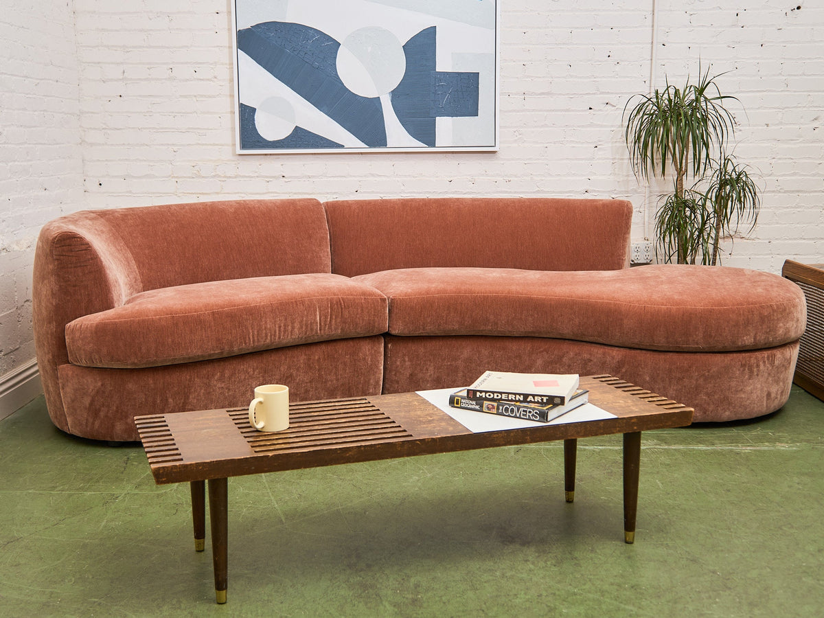 Charlotte Sofa with Bumper Chaise in Amici Ginger