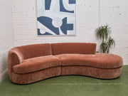 Charlotte Sofa with Bumper Chaise in Amici Ginger