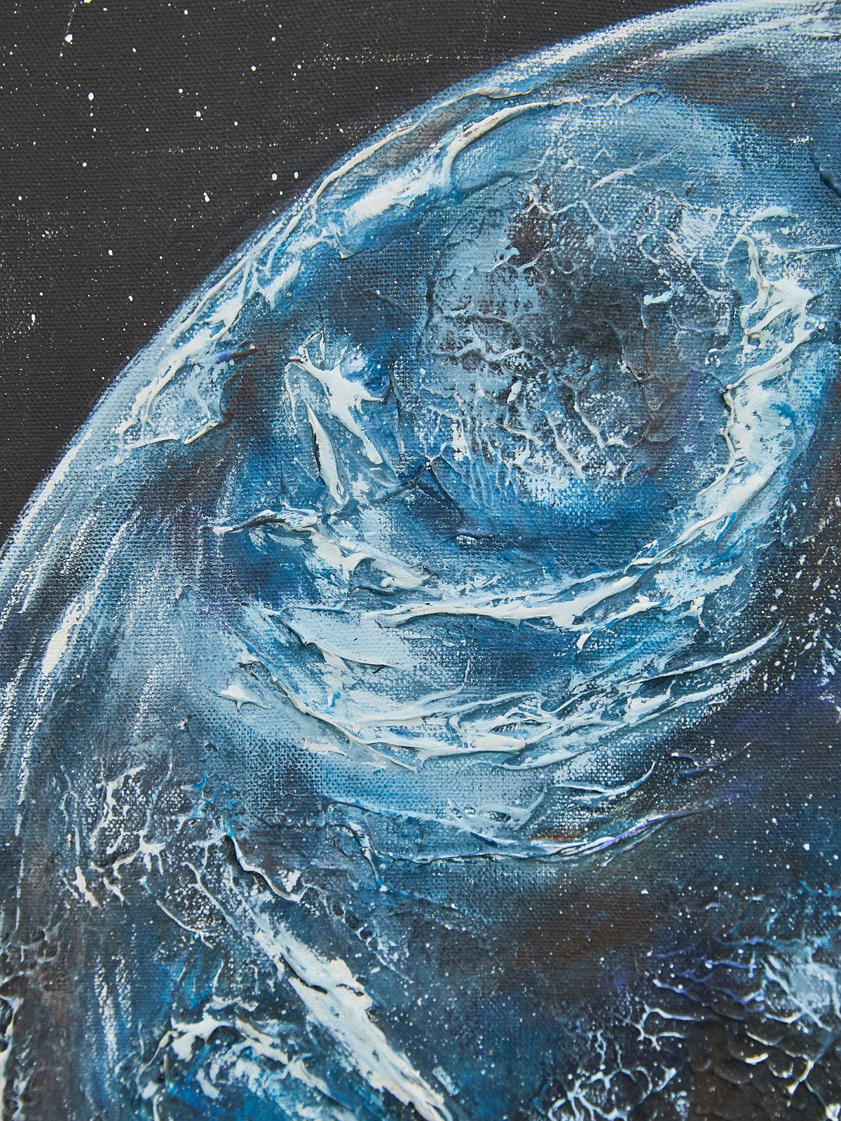 World Erased Contemporary Surrealist Painting of Earth as a Painted Orb