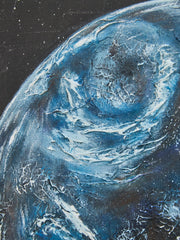 World Erased Contemporary Surrealist Painting of Earth as a Painted Orb